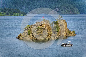 Island and pleasure craft on Pactola Resevoir