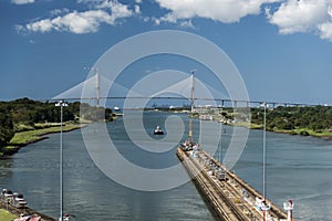 Island Princess exiting the Gatun Locks Panama canal