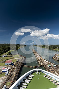 Island Princess in the Gatun Locks Panama canal