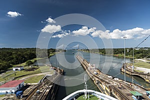 Island Princess in the Gatun Locks Panama canal