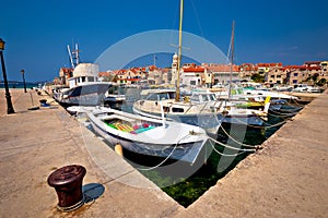 Island of Prvic harbor and waterfront view in Sepurine village