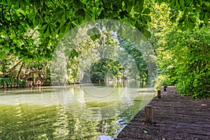 Island on the river Marne, named The little Venice of the Val de Marne near Paris and Creteil France