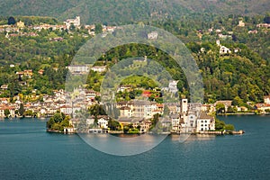 Island San Giulio Orta Lake, Italy.