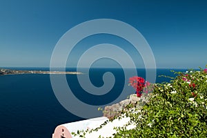The island of Santorini. View of the coast.