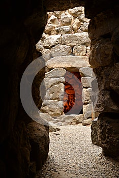 Island of Sardinia, Italy. Archaeological site Nuraghi of Barumini