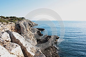 Island scenery, beach, beautiful bay seaside, Mallorca, Spain, Mediterranean Sea