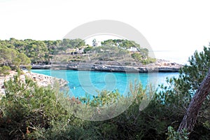 Island scenery, beach, beautiful bay seaside, Mallorca, Spain, Mediterranean Sea