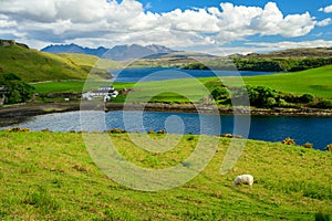 Island of Skye, Highlands Scotland landscape in summer time