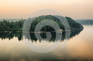 Island. small island. morning on the archipelago