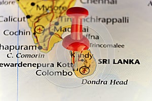 Island of Sri Lanka, pin on Colombo