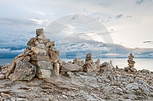 Island of Sun Isla del Sol on the Titicaca lake in Bolivia