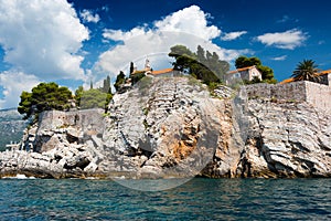 Island of Sveti Stefan, Montenegro, Balkans, Adriatic sea