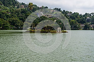 Island temple on the lake of Kandy.