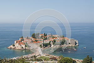 Island town St.Stephan in adriatic sea, Montenegro