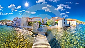 Island town of Vis idyllic waterfront view