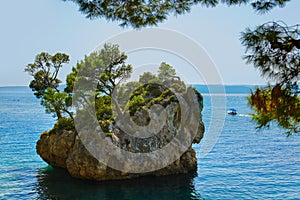 Island and trees in Brela, Croatia