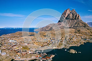 The island and the village Ummannaq is situated on the westcoast of Greenland