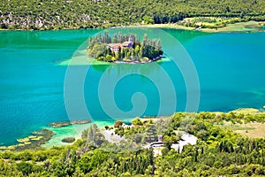 Island of Visovac monastery in Krka