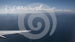 Islands on the aegaean sea Greece aerial airplane view