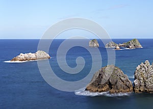islands in the Cantabrian Sea, Asturias coast.