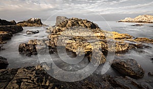 Islands of coastal edge rocks photo