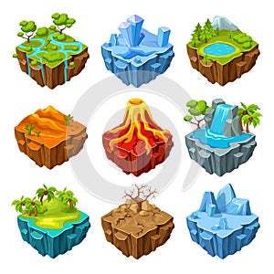 Islands Of Computer Game Isometric Set