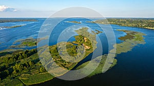 Islands on the Dnieper Ukraine-delineated dronphoto 2019 Year photo