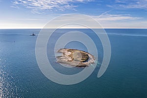 Islands Fenoliga and Porer, wonderful aerial view from Cape Kamenjak, Premantura, Istria, Croatia