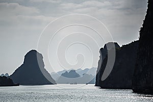 islands in Halong bay, north vietnam, summer