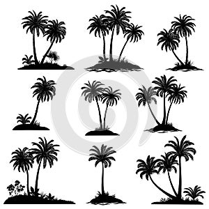 Islands with Palm Trees Silhouette