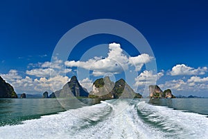 Islands in a Phang Nga Bay from boat