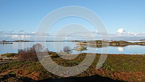 Islands from Storlauvoya bridge on the Atlantic road in More og Romsdal in Norway