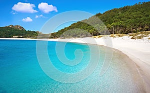 Islas Cies islands beach turquoise near Vigo Galicia photo