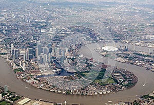 Isle of Dogs, London - aerial view