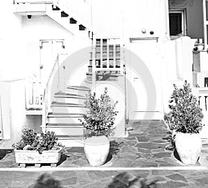 in the isle of greece antorini europe old house and white color