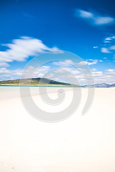 Isle of Harris landscape - beautiful endless sandy beach and turquoise ocean