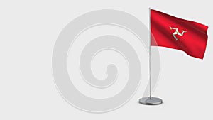 Isle Of Man 3D waving flag illustration.