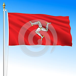 Isle of Man, official national waving flag, british territory