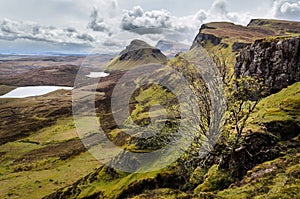 Isle of skye, Quiraing mountain, Scotland scenic landscape