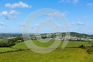 Isle of Wight country view towards Brading home to the Roman Villa tourist attraction