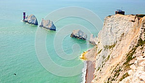 Isle of Wight landmark the Needles by Alum Bay