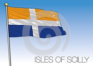 Isles of Scilly ensign flag, United Kingdom, vector illustration