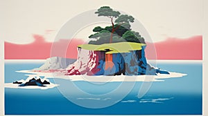 Islet: 1970s Screen Printed Color Blocking