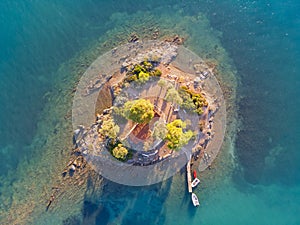 Islet Daskalio at Poros island, Greece