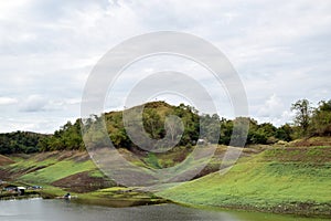 Islets or small islands form within the lake when water recede during long summer