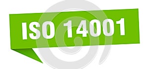 iso 14001 banner. iso 14001 speech bubble.