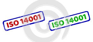 ISO 14001 Bicolor Rough Rectangle Watermarks with Grunge Styles