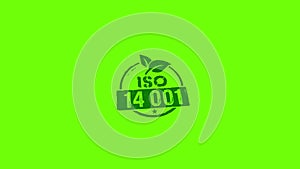 ISO 14001 certified stamp and stamping isolated animation
