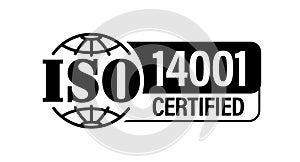 ISO 14001 Certified` vector icon,