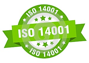 iso 14001 round ribbon isolated label. iso 14001 sign.